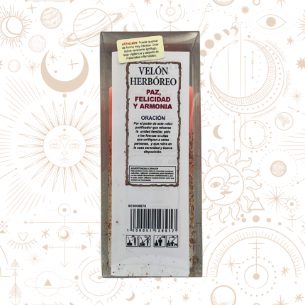 VELÓN HERBÓREO DE PAZ, FELICIDAD Y ARMONÍA