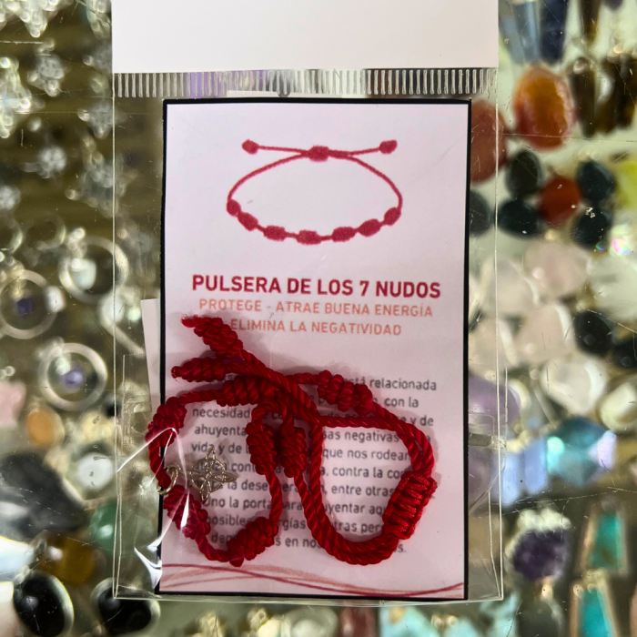 PULSERA DE LOS 7 NUDOS CON AMULETO EN PLATA DEL NUDO DE BRUJA