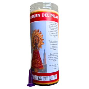 VELÓN DE PETICIÓN DE LA VIRGEN DEL PILAR CON ACEITE LITÚRGICO: FORTALEZA, FÉ, SEGURIDAD Y ESPERANZA.