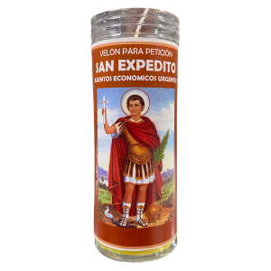 VELÓN DE PETICIÓN DE SAN EXPÉDITO CON ACEITE LITÚRGICO: ASUNTOS ECONÓMICOS URGENTES.