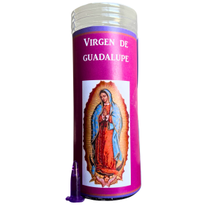 VELÓN DE PETICIÓN DE LA VIRGEN DE GUADALUPE CON ACEITE LITÚRGICO: PROTECCIÓN Y BENDICIÓN DEL HOGAR.