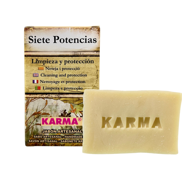 JABÓN ARTESANO DE 7 POTENCIAS: LIMPIEZA Y PROTECCIÓN (100g).