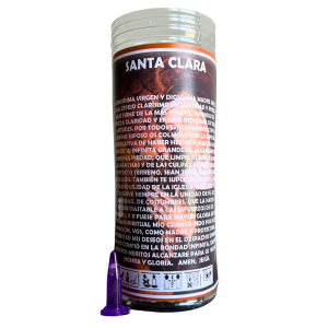 VELÓN DE PETICIÓN DE SANTA CLARA CON ACEITE LITÚRGICO: FUERZA, SABIDURÍA, PAZ Y ESPERANZA.