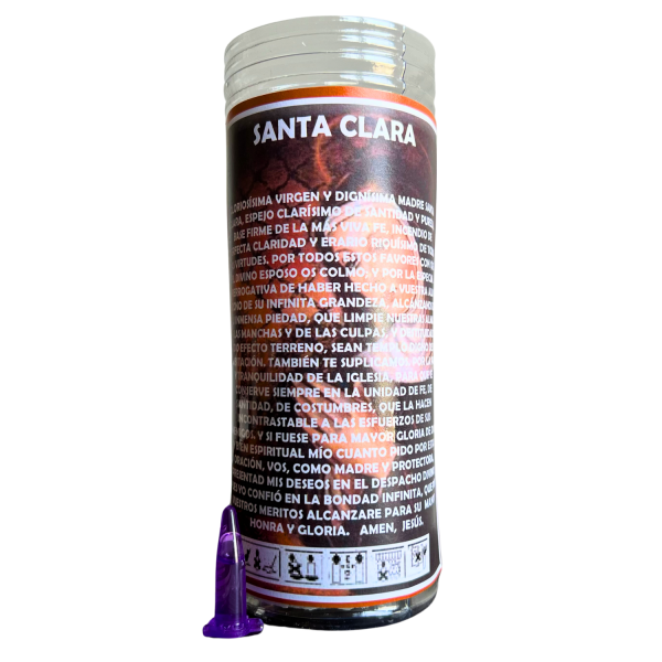 VELÓN DE PETICIÓN DE SANTA CLARA CON ACEITE LITÚRGICO: FUERZA, SABIDURÍA, PAZ Y ESPERANZA.