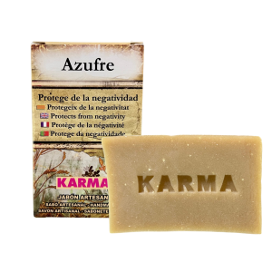 JABÓN ARTESANO DE AZUFRE: PROTECTOR DE NEGATIVIDAD (100G).
