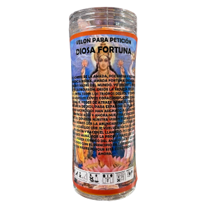 VELÓN DE PETICIÓN DE LA DIOSA DE LA FORTUNA CON ACEITE LITÚRGICO: DINERO, PROSPERIDAD Y ABUNDANCIA.