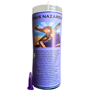VELÓN DE PETICIÓN DE JESÚS NAZARENO CON ACEITE LITÚRGICO: PROTECCIÓN, GRACIA Y CONDUCCIÓN AL REINO CELESTIAL.