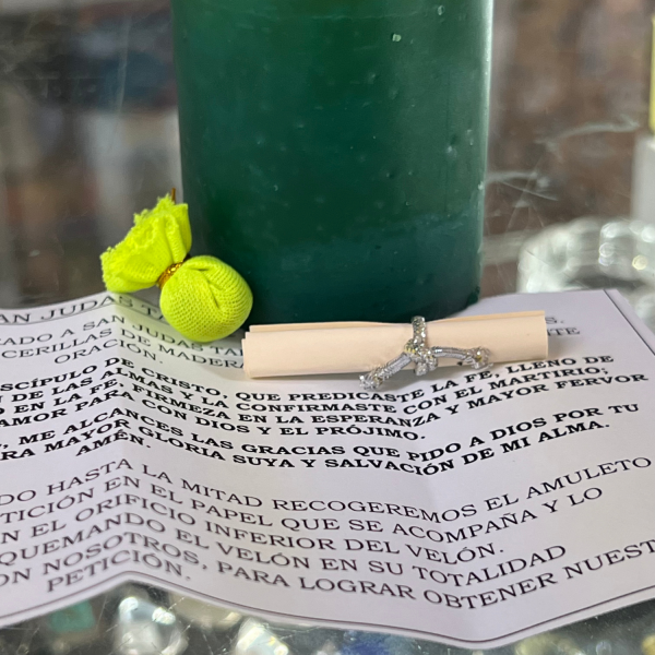 VELÓN RITUALIZADO DE SAN JUDAS TADEO CON SAQUITO Y PERGAMINO: ESTUDIOS Y CASOS IMPOSIBLES. - Imagen 3