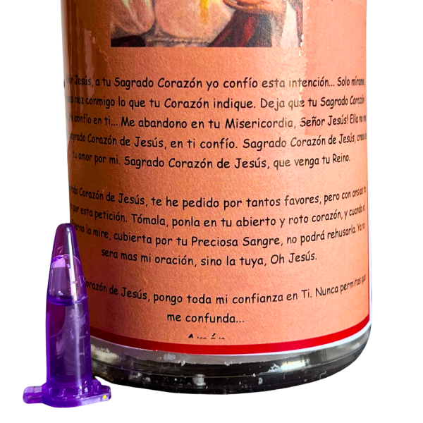 VELÓN DE PETICIÓN DEL CORAZÓN DE JESÚS CON ACEITE LITÚRGICO: PROTECCIÓN, GUÍA, SALUD Y FUERZA. - Imagen 3