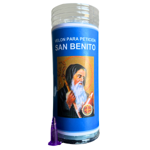 VELÓN DE PETICIÓN DE SAN BENITO CON ACEITE LITÚRGICO: SALUD, FUERZA, AYUDA, CLARIDAD Y ALEJA MAL.