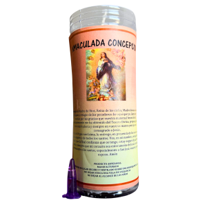 VELÓN DE PETICIÓN DE INMACULADA DE CONCEPCIÓN CON ACEITE LITÚRGICO: PROTECCIÓN, BIENESTAR FAMILIAR Y CONCEDE DESEOS.