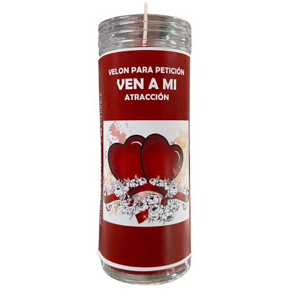 VELÓN DE PETICIÓN DE VEN A MÍ CON LAZO ROJO: AMOR, ATRACCIÓN Y PASIÓN.