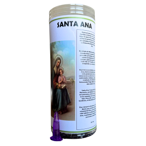 VELÓN DE PETICIÓN DE SANTA ANA CON ACEITE LITÚRGICO: PROTECTORA FAMILIAR Y CONSAGRADORA.