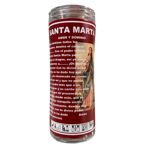 VELÓN DE PETICIÓN DE SANTA MARTA DOMINADORA CON ACEITE LITÚRGICO: AMOR Y DOMINIO.