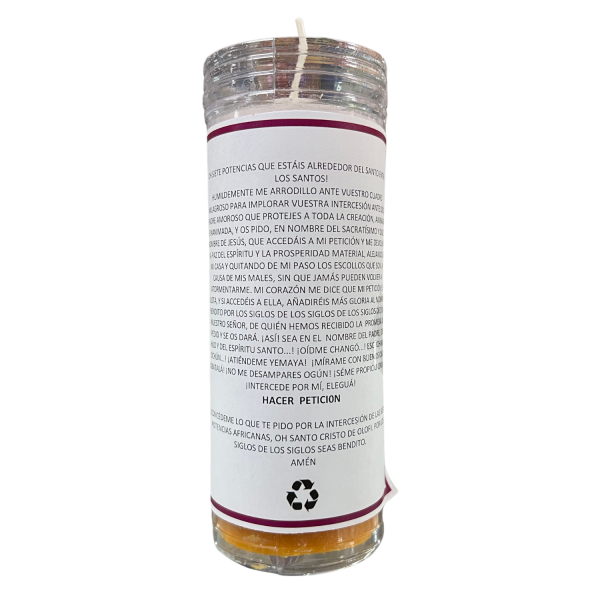 VELÓN DE PETICIÓN DE 7 POTENCIAS Y 7 COLORES CON ACEITE LITÚRGICO: TODO TIPO DE PETICIONES. - Imagen 2