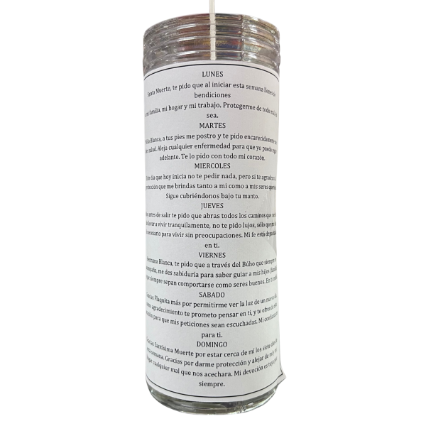 VELÓN DE PETICIÓN DE SANTA MUERTE CON ACEITE LITÚRGICO: TODO TIPO DE PETICIONES. - Imagen 2
