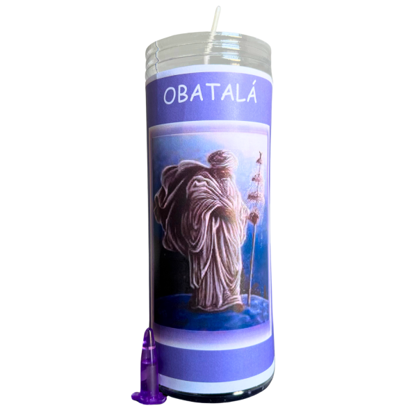 VELÓN DE PETICIÓN DE OBATALÁ CON ACEITE LITÚRGICO: AYUDA, PROTECCIÓN Y JUSTICIA.
