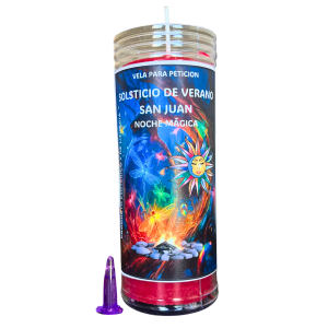 VELÓN DE PETICIÓN DE LA NOCHE DE SAN JUAN / SOLSTICIO DE VERANO CON ACEITE LITÚRGICO: LIMPIEZA ENERGÉTICA Y PETICIÓN DE DESEOS.