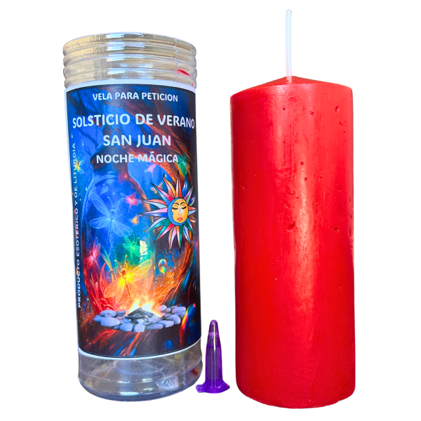 VELÓN DE PETICIÓN DE LA NOCHE DE SAN JUAN / SOLSTICIO DE VERANO CON ACEITE LITÚRGICO: LIMPIEZA ENERGÉTICA Y PETICIÓN DE DESEOS. - Imagen 3