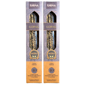 PACK 2 CAJAS DE INCIENSO ORGÁNICO NATURAL DE COPAL HECHO A MANO (10 VARILLAS POR CAJA).