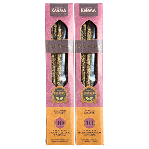 PACK 2 CAJAS DE INCIENSO ORGÁNICO NATURAL DE LAVANDA HECHO A MANO (10 VARILLAS POR CAJA).