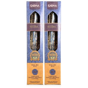 PACK 2 CAJAS DE INCIENSO ORGÁNICO NATURAL DE RUDA HECHO A MANO (10 VARILLAS POR CAJA).